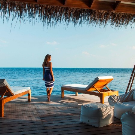 Maldive - seaclub dhiggiri vista dall'overwater maldive - seaclub dhiggiri vista dalla terrazza overwater