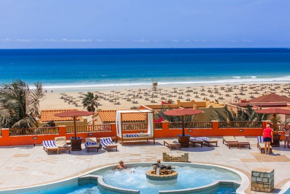 la meravigliosa spiaggia di Chaves, dal resort Royal Horizon Boavista la vista spettacolare su una delle più belle spiagge di Capo Verde